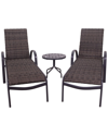 Courtyard Casual Santa Fe Wicker 3 Pc Chaise Lounge Set