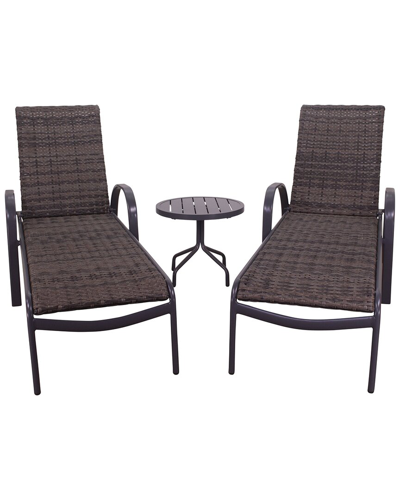 Courtyard Casual Santa Fe Wicker 3 Pc Chaise Lounge Set