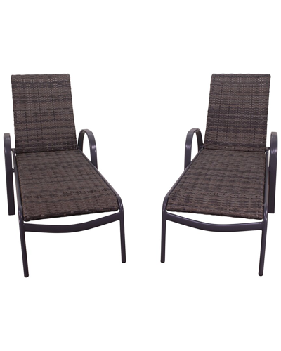 Courtyard Casual Santa Fe Wicker Aluminum Chaise Lounge Price Set Of 2