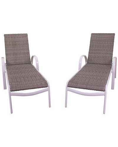 Courtyard Casual Santa Fe Wicker Aluminum Chaise Lounge Price Set Of 2