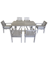 Courtyard Casual Surf Side Teak 7 Pc 72 Rectangle Dining Set