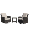 Courtyard Casual Cheshire 3 Pc Swivel Chat Set Swivel Glider Does Not Recline