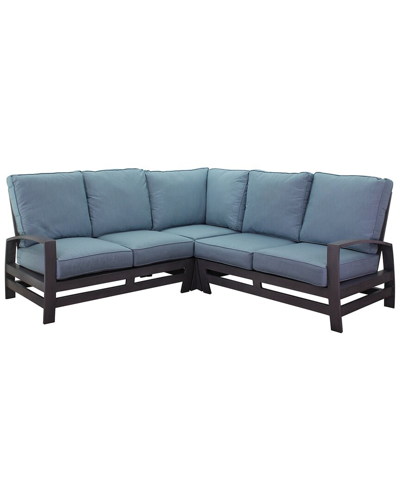 Courtyard Casual Cabo Alum Set Of 2 Sectional Loveseats Left Am Loveseat And Right Arm Loveseat Alum