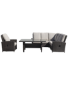 Courtyard Casual Cheshire 5 Pc Chow Dining Recline Sectional Set