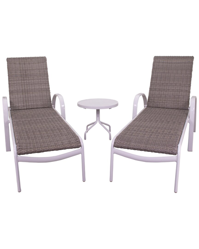 Courtyard Casual Santa Fe Wicker 3 Pc Chaise Lounge Set