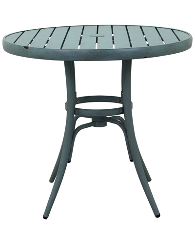 Courtyard Casual Brookwood Round Bistro Hand Brushed Finish Alum Slat Top -