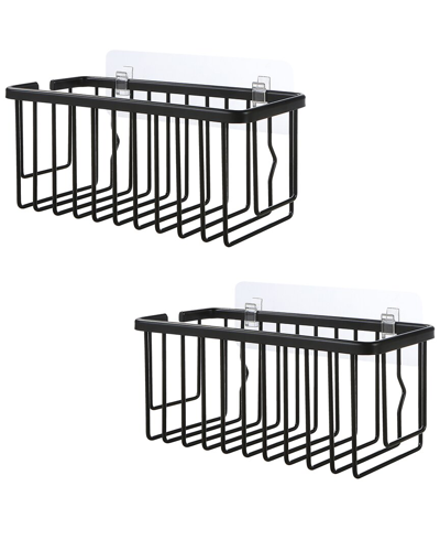 Sunnypoint Set Of 2 Aluminum Rectangle Baskets In Black