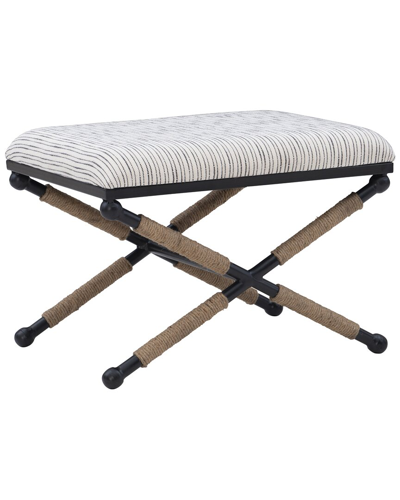 Linon Furniture Linon Ashburn Campaign Accent Stool Striped