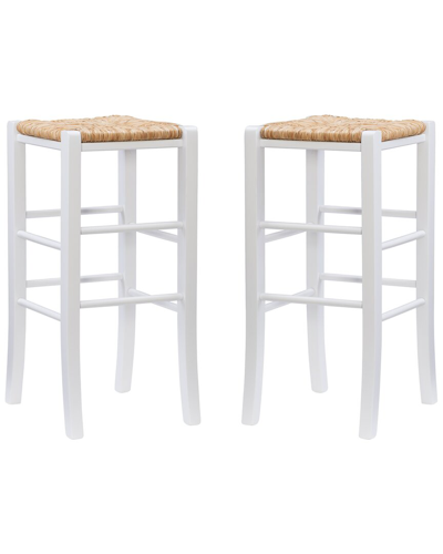 Linon Furniture Linon Gianna Backless Barstool Set Of 2 In White