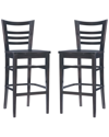 LINON FURNITURE LINON SET OF 2 BLAIRMONT BROWN BARSTOOLS