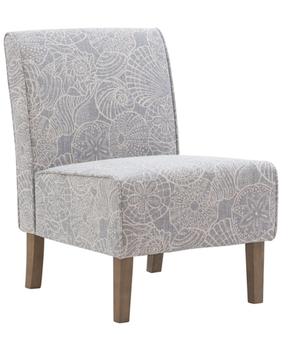 Linon Furniture Linon Lily Upholstered Slipper Chair In Grey