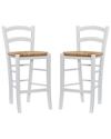 Linon Furniture Linon Emilo Counter Stool Set Of 2 In White