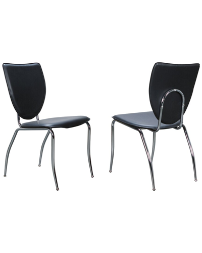 Linon Furniture Linon Amice Metal Stacking Side Chair Set Of 2 In Black
