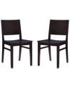 LINON FURNITURE LINON SET OF 2 DEVIN BROWN SIDE CHAIRS