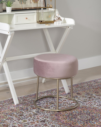 Linon Furniture Linon Bandi Accent Vanity Stool In Pink