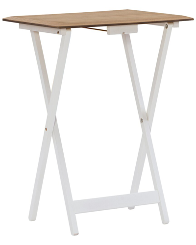 Linon Furniture Linon Marlowe Natural Tray Table Set In White