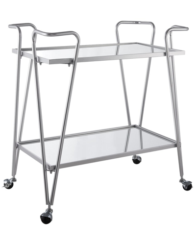 Linon Furniture Linon Mid-century Bar Cart In Silver