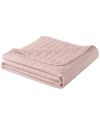 ST. JAMES HOME ST. JAMES HOME VELVET TRIM DOWN ALTERNATIVE BLANKET BLUSH