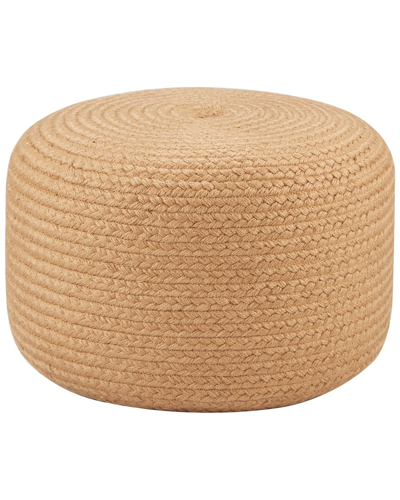 Vibe By Jaipur Living Santa Rosa Indoor/outdoor Cylinder Pouf In Beige
