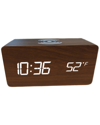 ZTECH ZUNAMMY WOODEN DIGITAL ALARM CLOCK & THERMOMETER WITH WIRELESS CHARGER