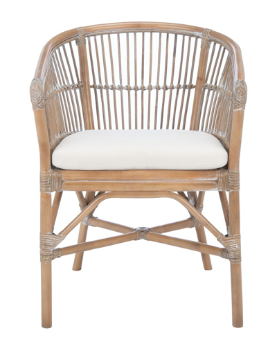 Safavieh Olivia Rattan Accent Chair With Cushion In Grey