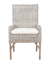 SAFAVIEH SAFAVIEH NANCY RATTAN ACCENT CHAIR W/ CUSHION