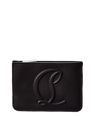 Christian Louboutin By My Side Leather Card Case In Black