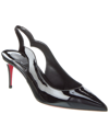 Christian Louboutin Hot Chick Sling 70 Patent Black Pumps In Black