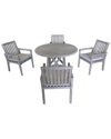 Courtyard Casual Surf Side Teak 5 Pc 48 Round Dining Set