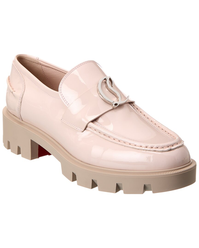 Christian Louboutin Cl Moc Lug Patent Loafer In White