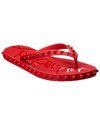 Christian Louboutin Loubi Donna Spike Red Sole Flip Flops In Red