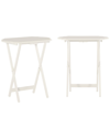 Linon Furniture Linon Ledda Folding Snack Tray Set Of 2 In White