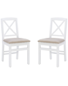 LINON FURNITURE LINON SET OF 2 TRIENA X BACK DINING CHAIRS