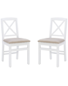 Linon Furniture Linon Triena X Back Dining Chair Set Of 2 In White