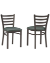 LINON FURNITURE LINON SET OF 2 BAXTER METAL GREEN SIDE CHAIRS