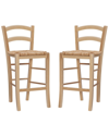 Linon Furniture Linon Emilo Counter Stool Natural Set Of 2