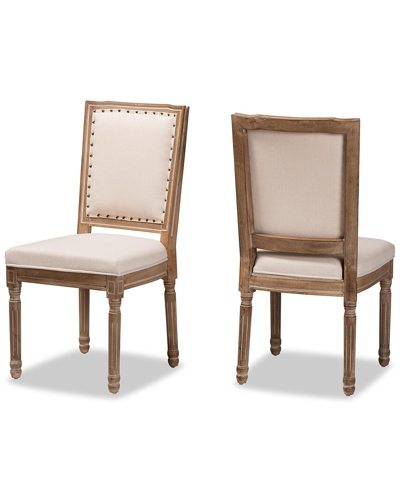 Baxton Studio Louane Traditional French Inspired 2p Dining Chair Set In Beige