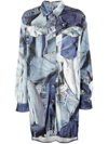 Moschino Graphic-print Long-sleeve Shirt In Blue