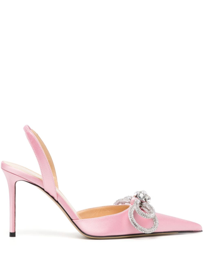 Mach & Mach Crystal-embellished Bow-detail Pumps In Pink