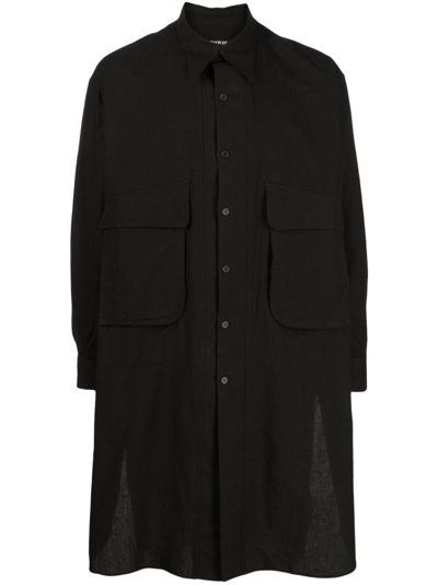Yohji Yamamoto Long-line High-low Shirt In Black