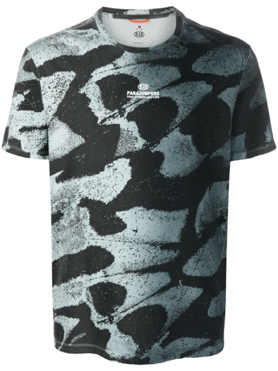 Parajumpers Outback Abstract-print Cotton T-shirt In Black