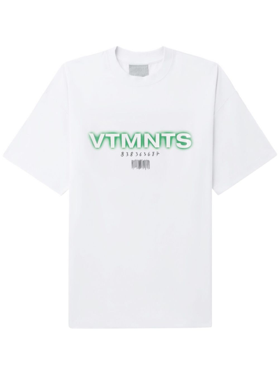 Vtmnts Graphic Logo-print Cotton T-shirt In White