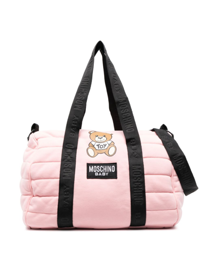 Moschino Bear-print Changing Bag In Pink