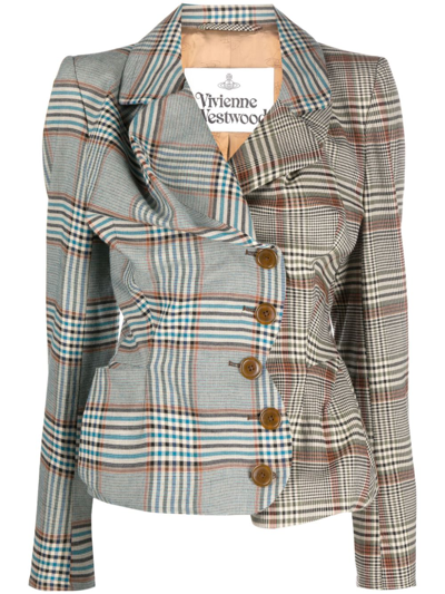 Vivienne Westwood Drunken Tailored Jacket In Multicolour