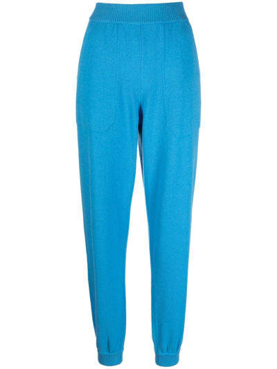 Mrz Elasticated-waistband Tapered Track Pants In Blue