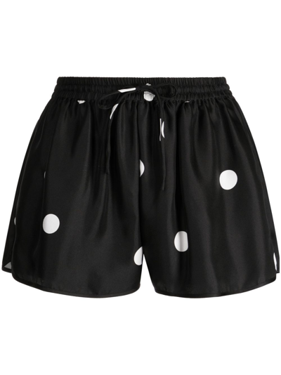 Cynthia Rowley Women's Alice Polka Dot Silk Shorts In Black