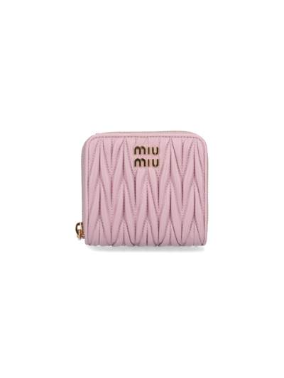 Miu Miu Matelassé Wallet In Pink