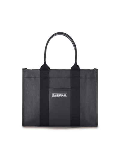 Balenciaga Hardware Leather Tote In Black  