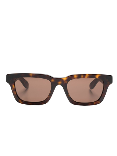 Alexander Mcqueen Logo Sunglasses In Brown
