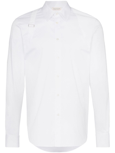 Alexander Mcqueen Buckle Shirt In Blanco